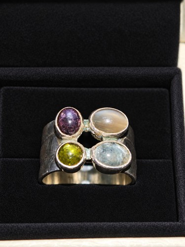 Vintage modernist silberring - vintage, 4