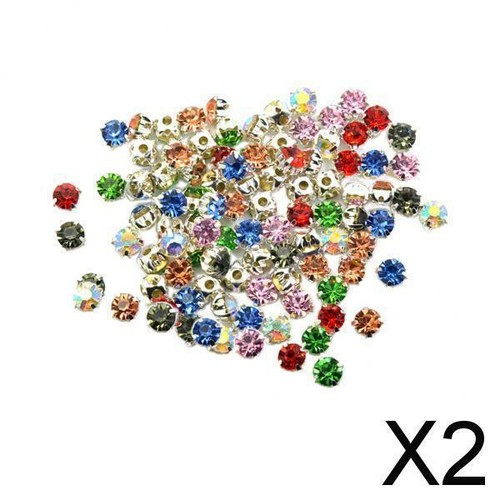 100pcs glas glitzersteine - 2x,