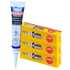 3x NGK Zündkerzen + LIQUI MOLY Fett für MOTO GUZZI LM NTX V 35 V35–V65 MORINI