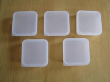 Mini-Kunststoff-Stapelbox 7,5x7,5x3cm mit Klappdeckel  Kleinteile Spiel Basteln