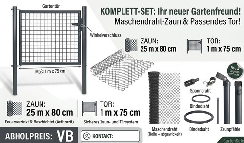 Maschendrahtzaun komplettset - maschendrahtzaun,