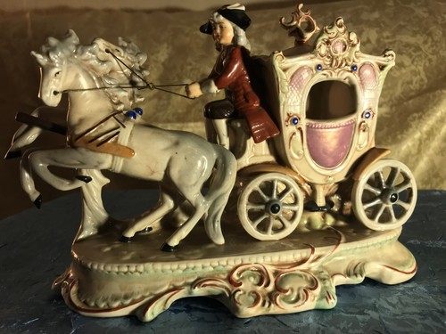 Porzellanfigur kutsche mit - „porzellanfigur,