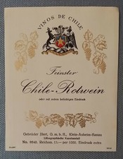 altes Weinetikett Musteretikett Etikett Feinster Chile Rotwein Illert Auheim