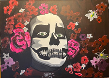 Dias de les Muertes: Acrylbild 50x70 cm auf Leinwand, Unikat, datiert, signiert