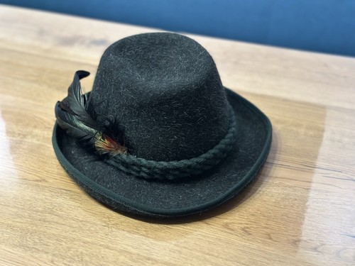 Damenhut loden filz hut federn - loden,