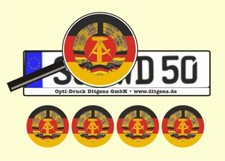 4 x Nummernschild Aufkleber