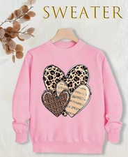 Damen Leopard 3 Herzen Fleece