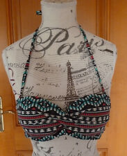 Lascana Bikini Bandeau Oberteil Gr. 36 Cup A schwarz weiß rot grün