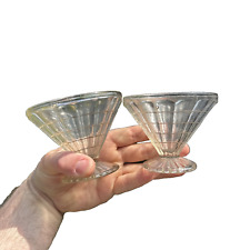 Deko SUNDAE GLAS ECKIG Eisschale 20er Jahre PAAR