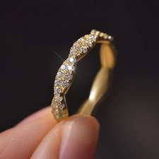 Gedrehter Ring in Gold & Silber mit Zirkonia Steinen - Damen Gr. 55-63 vergoldet