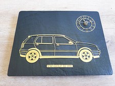 VW GOLF III 1991 UHR auf SCHIEFERPLATTE selten ! 26x20cm