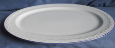 Seltmann Weiden  Servierplatte 31 cm oval  Arscona blauer Rand Porzellan Platte