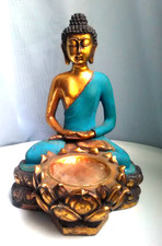 Buddha Figur Statuette Buddhismus sitzend Inden Himalaya golden Vintage