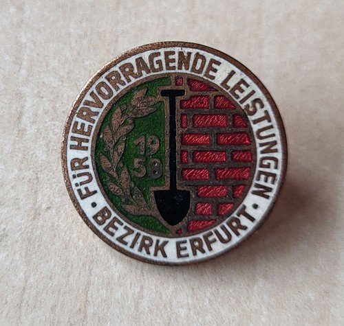 Vintage emaille bezirk erfurt - bezirk,