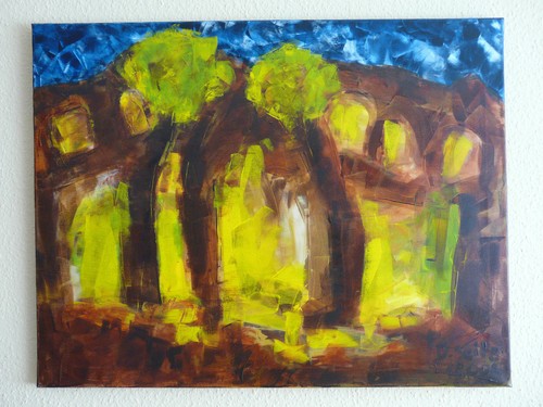 Expressive landschaft acryl - landschaft,,