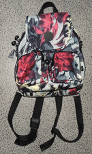 KIPLING kleiner Rucksack Grau/Rot gemustert
