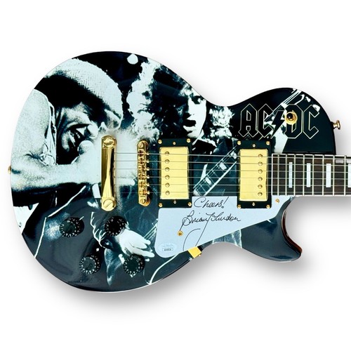 Brian johnson signed guitar - johnson,