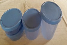 4 Tupperware Behälter Junge Welle Set Blau Vorratsdosen mit Deckel Dosierhilfe