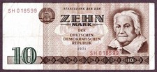 DDR  10 Mark Banknote 1971