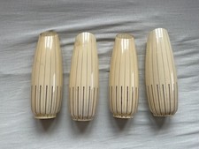 Vier alte Lampen Schirme aus Glas fünfziger Jahre Original 