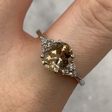 Citrin Ovalschliff CZ Akzent