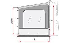 Fiamma Side W Pro Seitenwand mit großem Fenster für Fiamma F80L XXL B-Ware