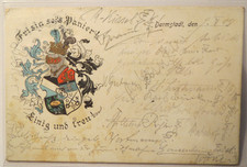 Burschenschaft Frisia Darmstadt - 1908 - Wappen - Couleurkarte Karte Studentika