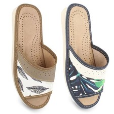 Hausschuhe Damen Leder offen