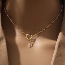 Edelstahl Herz Halskette Gold