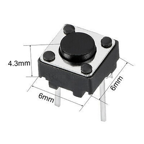 6x6x4 mm mini taster - 6x6x4,3,