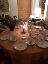 Rosenthal Form 2000 Kaffeeservice für 6 Personen   Schattenrose mit Goldrand