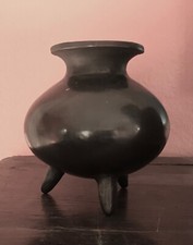 Schwarze Keramik - Barro Negro - Vase - Dona Rosa - Coyotepec - Black Pottery