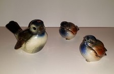 GOEBEL PORZELLAN FIGUREN Vogel, Sperling / Spatz, Original CV 073 + Küken -gbr.-