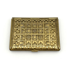 Antikes Zigarettenetui Art Déco Messing Schatulle Vintage Retro Etui Dose #3560