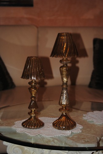 Leuchter glas gold - gold, windlicht