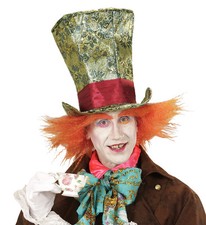 Verrückter Hutmacherzylinder mit Haar Hutmacher Zylinder Hut Macher Kostüm neu