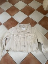 Jeansjacke Damen kurz beige