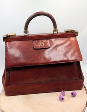 Aigner Vintage Arzttasche, Handtasche, Leder | Braun | Messingbeschläge | 70er