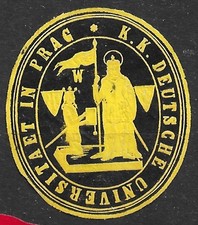 Papiersiegel Prag  K. k. Deutsche Universität in Praha  Vignette