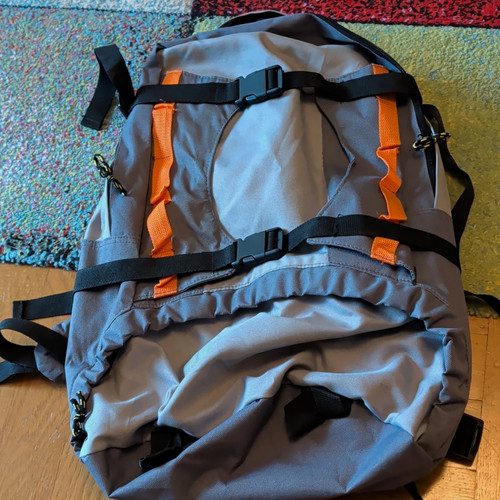 Rucksack grau orange schwarz - rucksack, grau/orange/schwarz