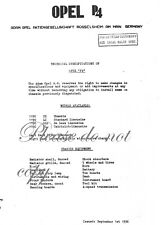 OPEL P 4 1935 ALLE TECHNISCHE