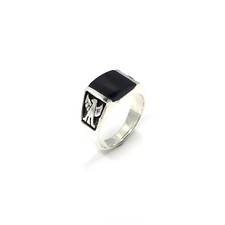 925 Silber Ring schwarzer Onyx