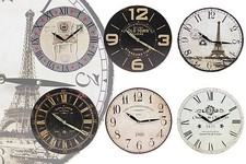 schöne Wanduhr im Vintage-Look Paris London Design Wand Uhr SHABBY CHIC Clock