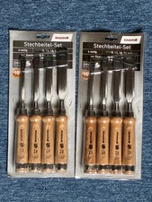 2x Stechbeitel Beitel Schnitzbeitel 4 teilig Set Satz Holzbeitel Stecheisen 24