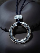 Magnet Halsketten Edelstahl Anhänger Wendeanhänger Leo Zirkonia Charm Energetix