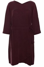 Yesta X TWO Kleid Wickelkleid Shirtkleid Maxi Lagenlook Plusgröße Bordeaux