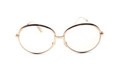   Brille Fassung Metall groß oval Gold Vintage OWP Mod. 404    C9
