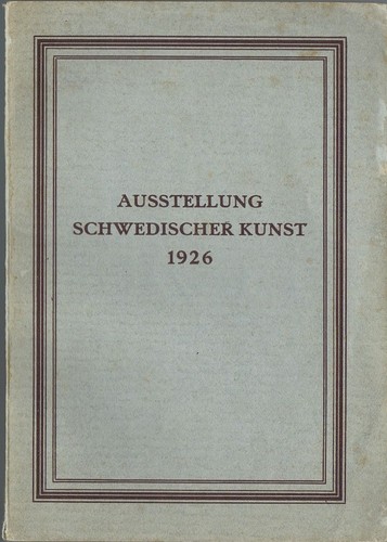 Schwedische kunst 1926 - kunst, katalog