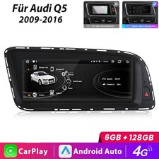 4G  Carplay Android 14 Autoradio 8-Kern 6+128G GPS NAVI Für Audi Q5 8R 2009-2016
