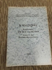NVA  VORSCHRIFT K 054/3/041 KIPPHÄNGER HW 80.11 und HL 80.11 IFA FORTSCHRITT